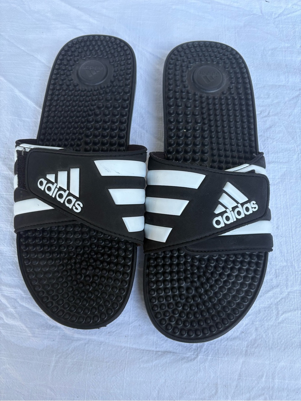Adidas Adissage Slide - Black/White, US 13